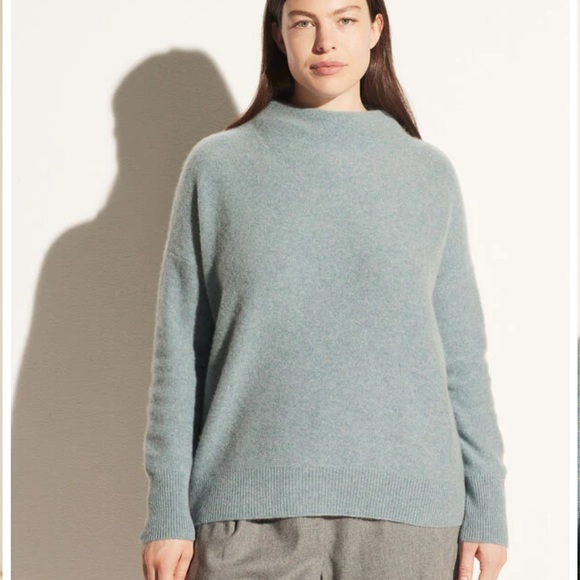 Vince Boiled Cashmere Funnel Neck Pullover